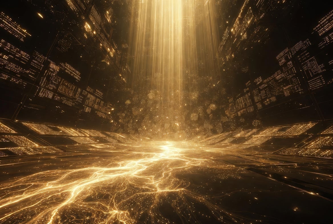 Abstract futuristic trading environment